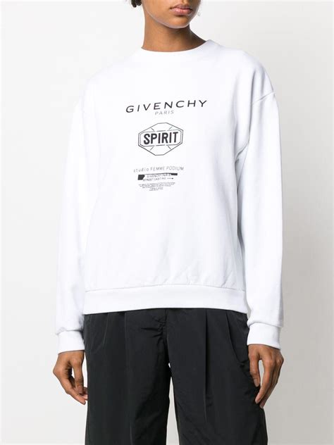 givenchy white crew neck|Givenchy sweatshirt fleece.